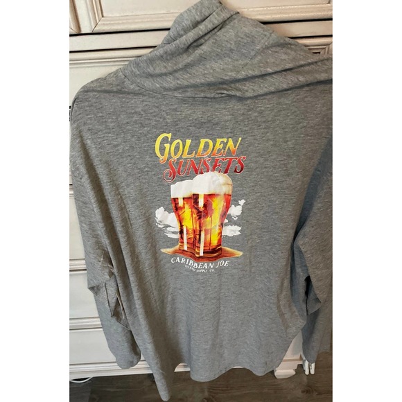Nwt mens caribbean Joe sunsets beer hooded shirt - Picture 2 of 5
